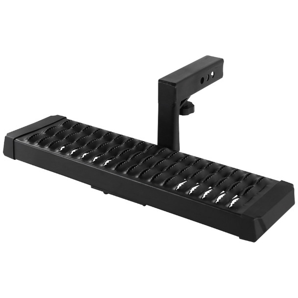 Universal Black Aluminum Hitch Mounted 6" Drop Rear Bumper Step & Protector For 2" Hitch Receiver