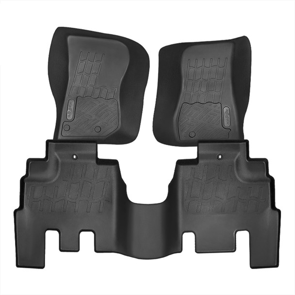 2014-2018 Jeep Wrangler JK 4DR All Weather Heavy Duty Rubber Front & Rear Floor Mats - 3PC