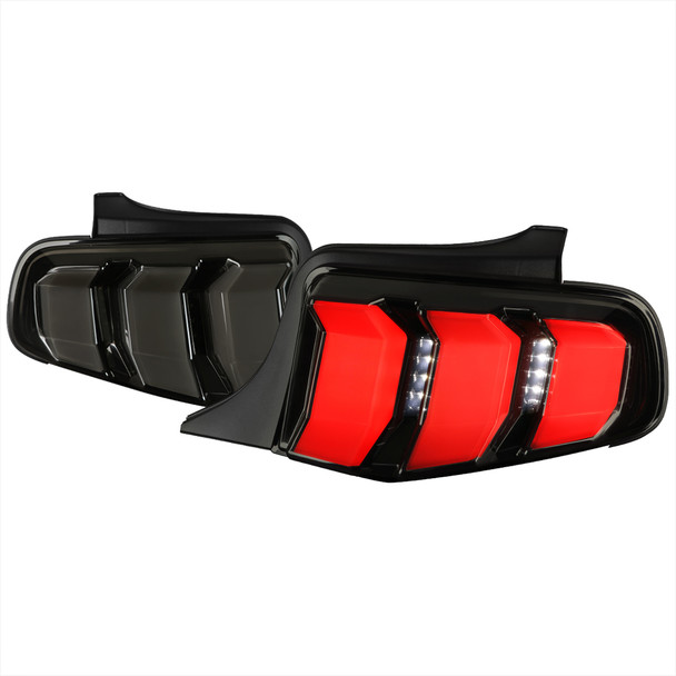 2010-2012 Ford Mustang Sequential LED Tail Lights (Glossy Black Housing/Smoke Lens)