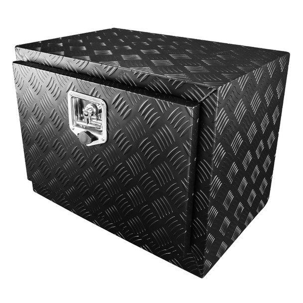 Universal 24" Heavy Duty Black Aluminum Underbody Truck Tool Box w/ T-Handle Latch, Lock, & Keys