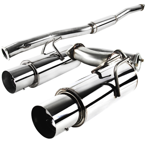 2008-2015 Mitsubishi Lancer EVO X/EVO 10 T-304 Stainless Steel N1 Style Dual Catback Exhaust System