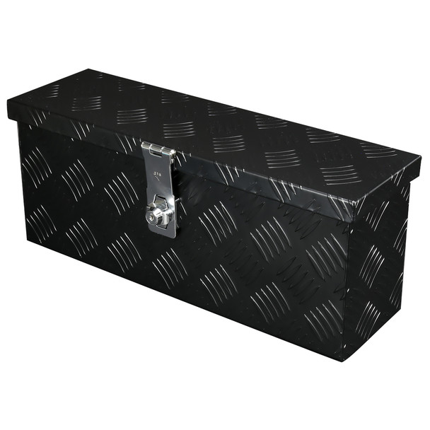 Universal 20" Heavy Duty Black Aluminum Truck Tool Box w/ Lock & Keys