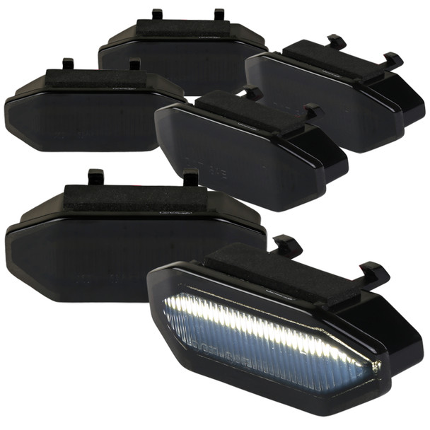 2015-2017 Ford Mustang Front Grille LED Driving Lights - 6PC (Black Housing/Smoked Lens)