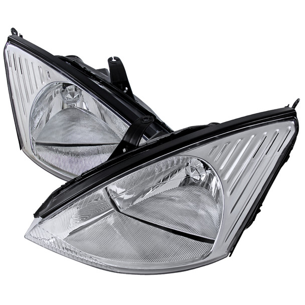 2000-2004 Ford Focus Factory Style Crystal Headlights (Chrome Housing/Clear Lens)