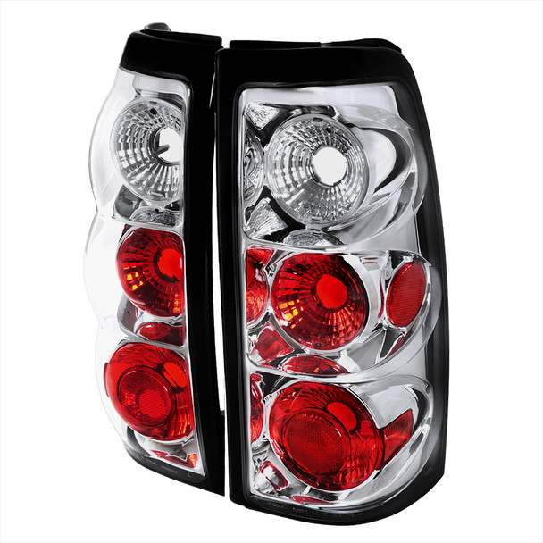 2003-2006 Chevrolet Silverado Tail Lights (Chrome Housing/Clear Lens)