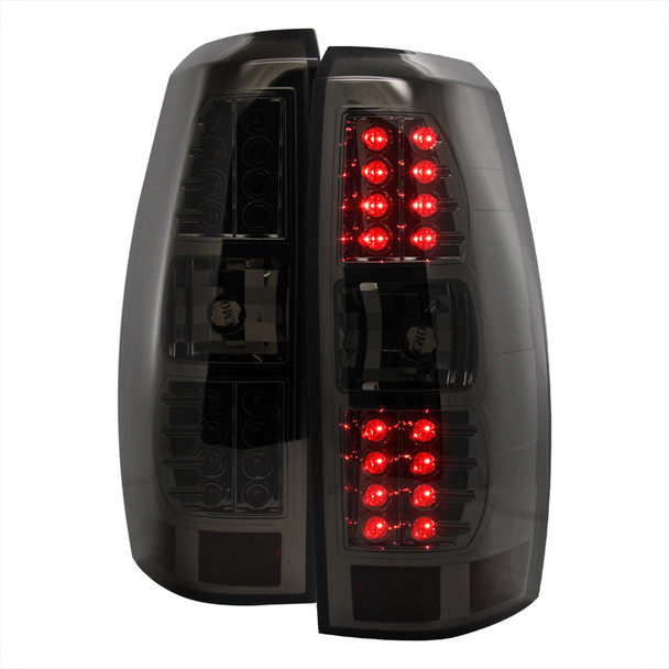 2007-2012 Chevrolet Avalanche LED Tail Lights (Chrome Housing/Smoke Lens)