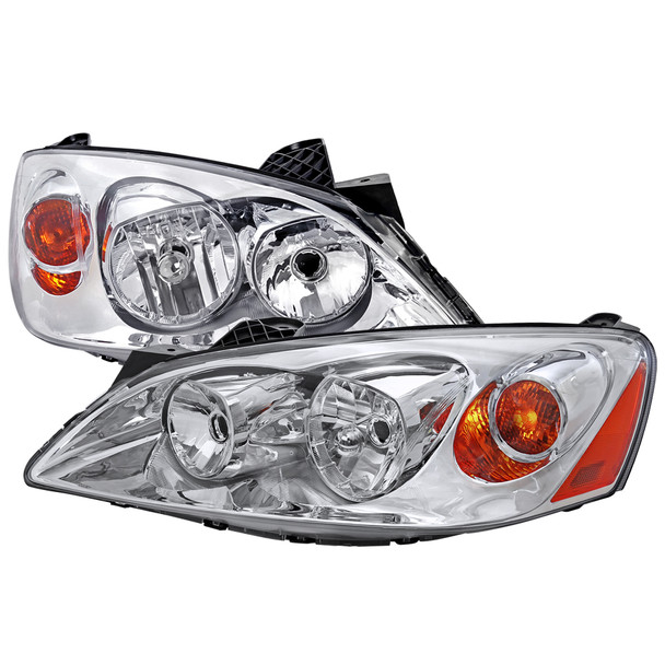 2005-2010 Pontiac G6 Factory Style Headlights w/ Amber Reflectors (Chrome Housing/Clear Lens)