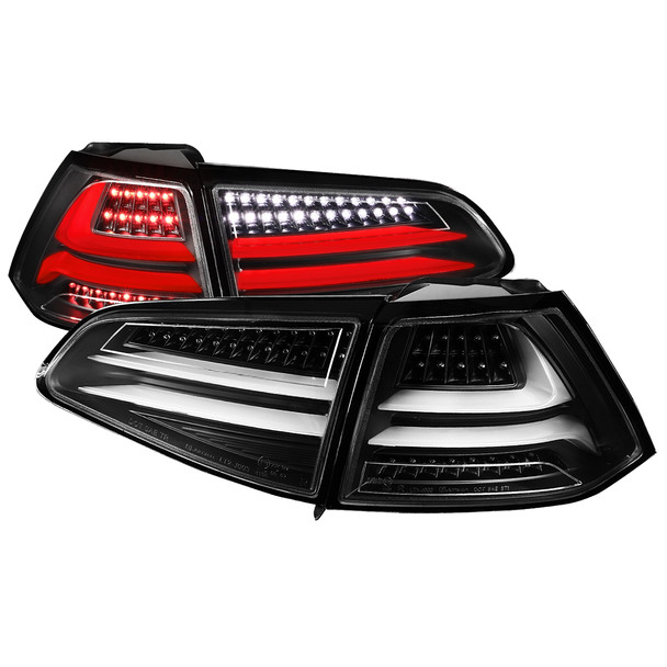 2015-2017 Volkswagen GTI/Golf LED Tail Lights (Matte Black Housing/Clear Lens)