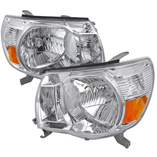 2005-2011 Toyota Tacoma Factory Style Headlights (Chrome Housing/Clear Lens)