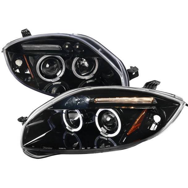 2006-2011 Mitsubishi Eclipse Dual Halo Projector Headlights (Jet Black Housing/Clear Lens)