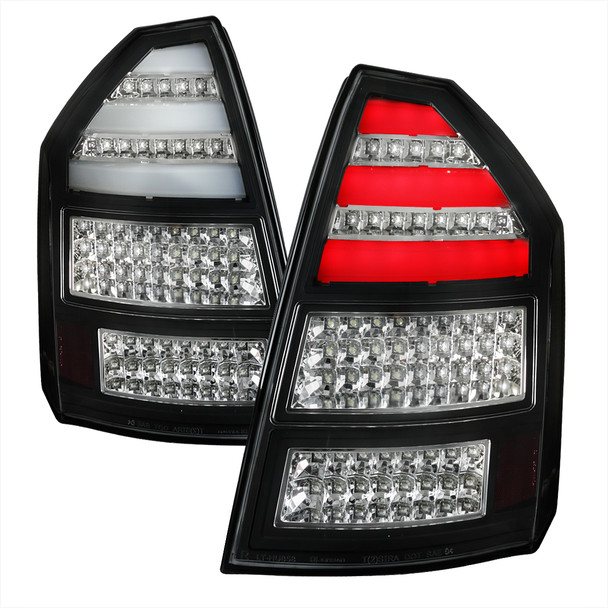 2005-2007 Chrysler 300C LED Tail Lights (Matte Black Housing/Clear Lens)