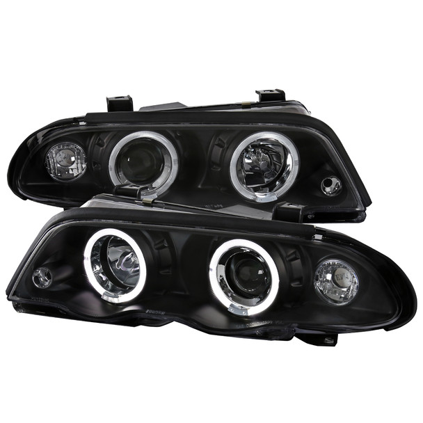 1999-2001 BMW E46 3 Series Sedan Dual Halo Projector Headlights (Matte Black Housing/Clear Lens)