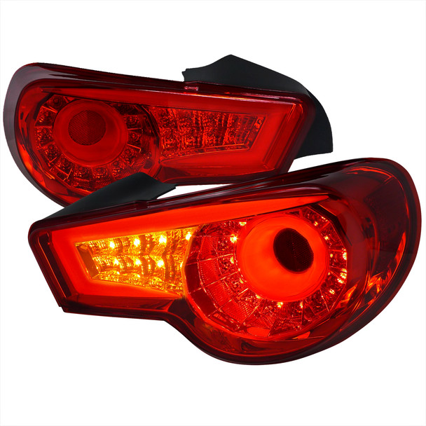 2012-2016 Scion FRS/ Subaru BRZ/ Toyota 86 LED Tail Lights (Chrome Housing/Red Lens)