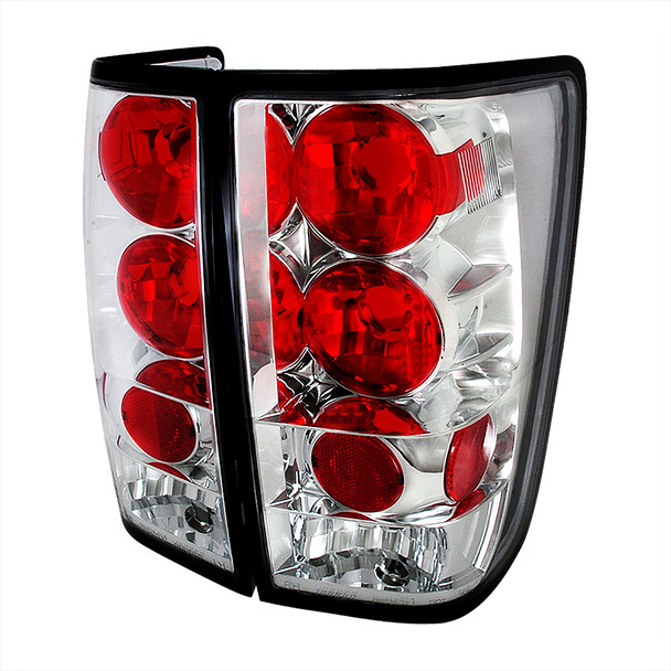 2004-2015 Nissan Titan Tail Lights (Chrome Housing/Clear Lens)