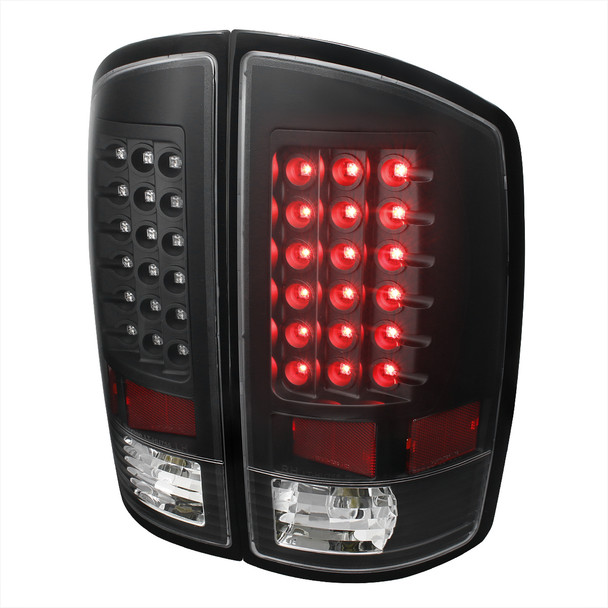 2007-2009 Dodge RAM LED Tail Lights (Matte Black Housing/Clear Lens)