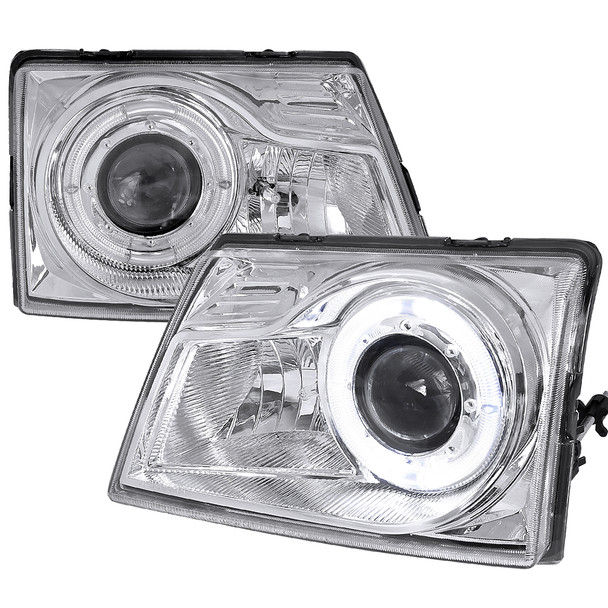 1998-2000 Ford Ranger Halo Projector Headlights (Chrome Housing/Clear Lens)