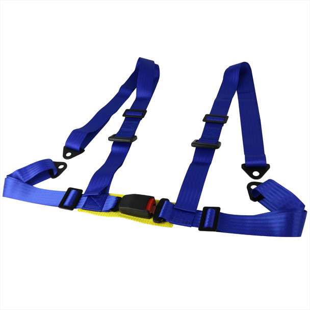 Universal Blue 4 Point Racing Seat Belt Buckle Safety Harness