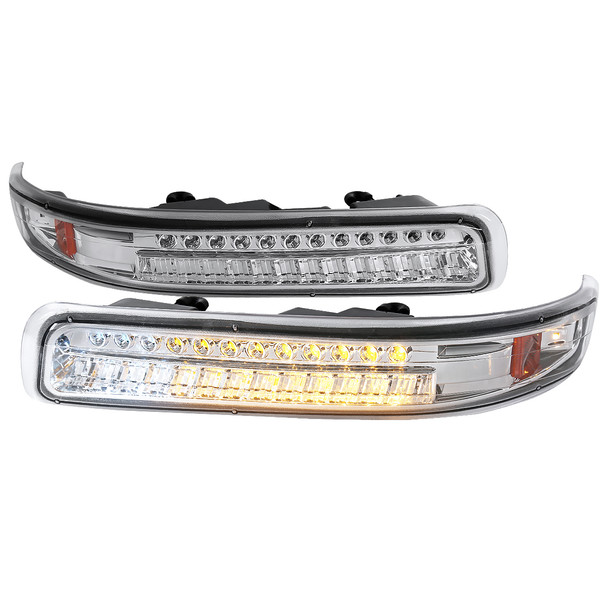 1999-2002 Chevrolet Silverado/ 2000-2006 Tahoe Suburban LED Bumper Lights (Chrome Housing/Clear Lens)