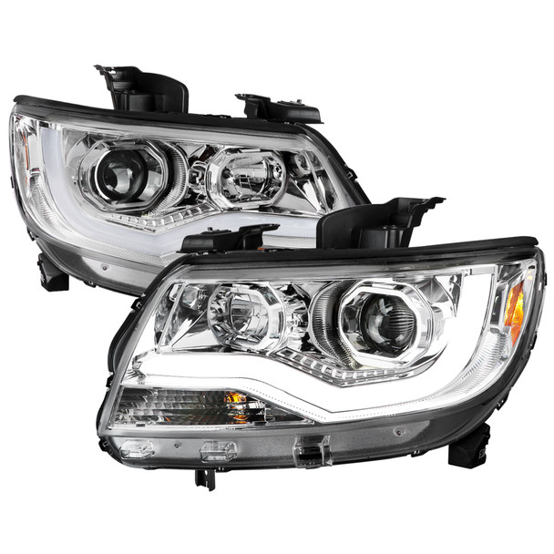 2015-2021 Chevrolet Colorado LED Bar Projector Headlights (Chrome Housing/Clear Lens)