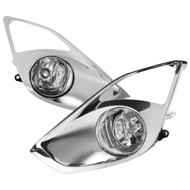 2013-2015 Toyota Avalon H11 Fog Lights Kit w/ Switch & Wiring Harness (Chrome Housing/Clear Lens)