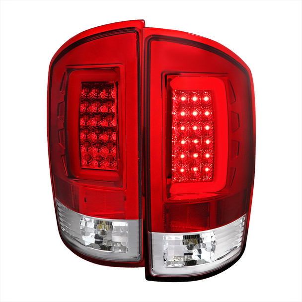 2007-2009 Dodge RAM 1500/2500/3500 LED Tail Lights (Chrome Housing/Red Clear Lens)