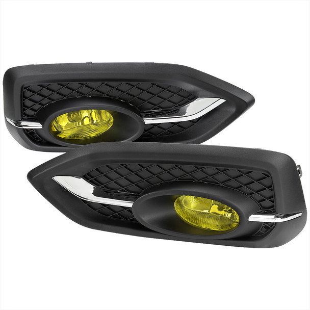 2014-2015 Honda Civic Coupe H11 Fog Lights Kit (Chrome Housing/Yellow Lens)