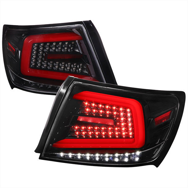 2008-2014 Subaru Impreza WRX/STI LED Sequential Turn Signal Tail lights (Jet Black Housing/Clear Lens)