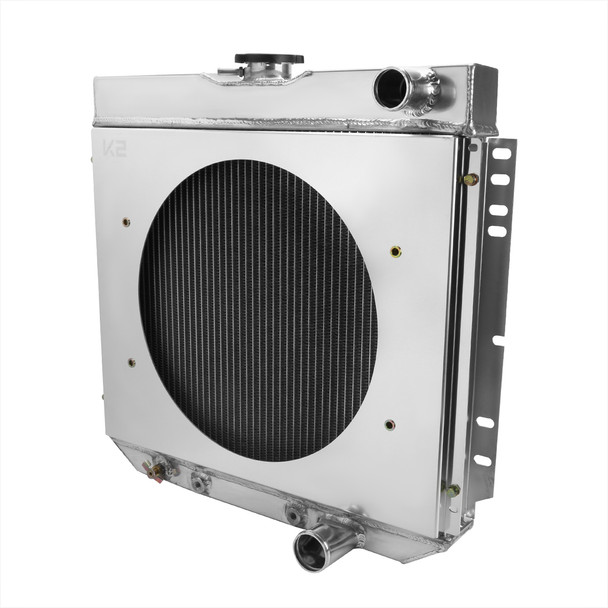 1963-1970 Ford Mustang/Fairlane/Falcon/Galaxie/Torino Mercury Cougar 3-Row Radiator with Fan Shroud Design