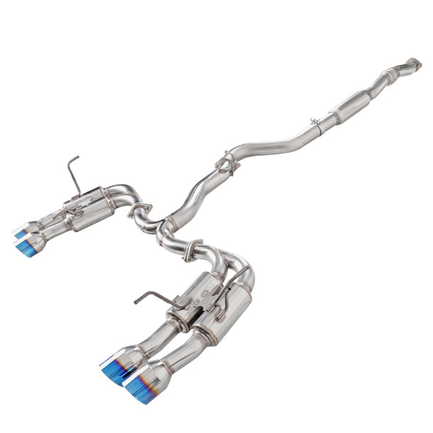 2015-2022 Subaru WRX STI 4" Quad Tip Stainless Steel Catback Exhaust System w/ Burnt Tip