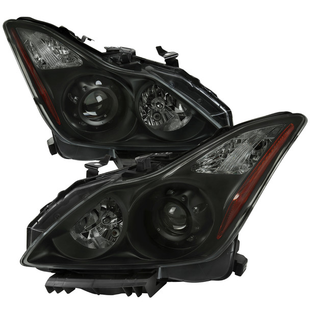 2008-2013 Infiniti G37/2014-2015 Q60 2 Door Coupe/Convertible Factory Style Projector Headlights (Matte Black Housing/Smoked Lens)