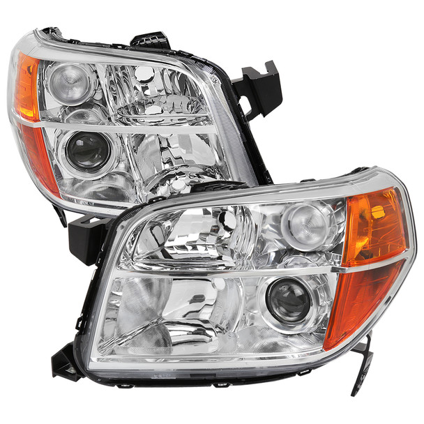 2006-2008 Honda Pilot Projector Style Headlights (Chrome Housing/Clear Lens)
