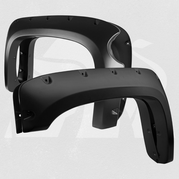 2007-2013 Chevrolet Silverado 1500 69" Short Bed Fleetside Matte Black Rivet Style Fender Flares