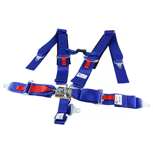 Universal Blue 5 Point Latch & Link Racing Seat Belt Safety Harness