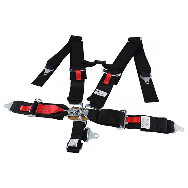 Universal Black 5 Point Latch & Link Racing Seat Belt Safety Harness