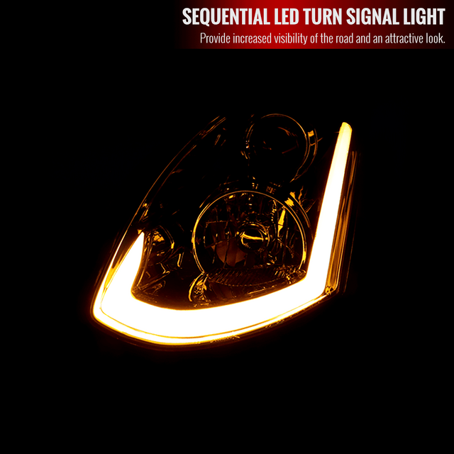 20032007 Infiniti G35 Coupe LED Bar Projector Headlights w/ Sequential