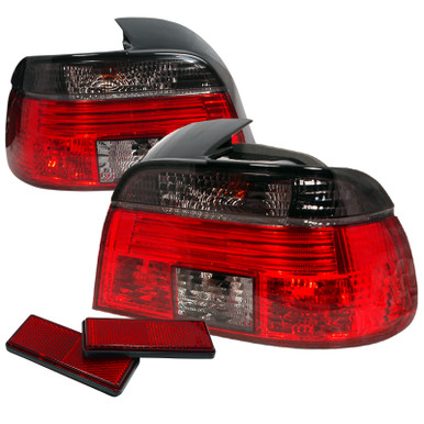 1997-2000 BMW E39 5 Series Tail Lights (Chrome Housing/Red