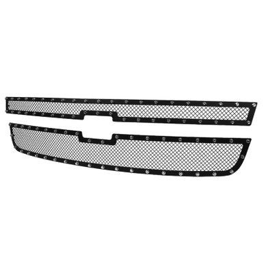 Black Stainless Steel Main Upper Billet Grille Insert For 2005-2008 Honda Ridgeline – Horizontal 8x6 Style