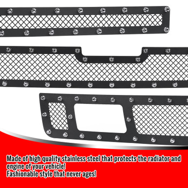 2013-2018 Dodge RAM 2500/3500 Rivet Style Black Stainless Steel