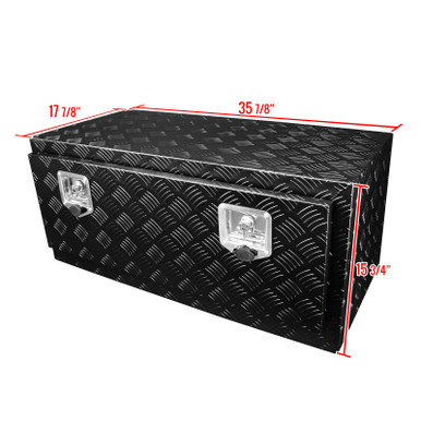 Spec-D Tuning 49x15x15 Truck Pickup Bed Utility Chest Aluminum Black Tool  Box Trailer Storage W/ Lock Key 