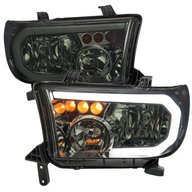LED C-Bar Projector Headlights (Chrome Housing/Clear Lens
