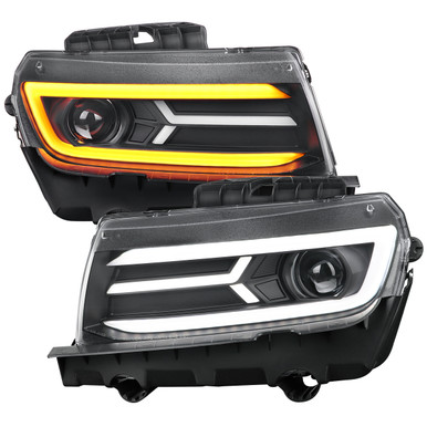 2014-2015 Chevrolet Camaro LED Strip Projector Headlights w/ Sequential