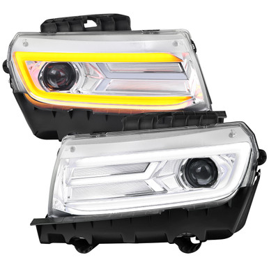 2014-2015 Chevrolet Camaro LED Strip Projector Headlights w/ Sequential