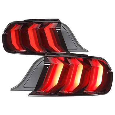Pair Of Rear Outer Tail Lights – Fits 2015-2023 Dodge Challenger, Red LED Lamps
