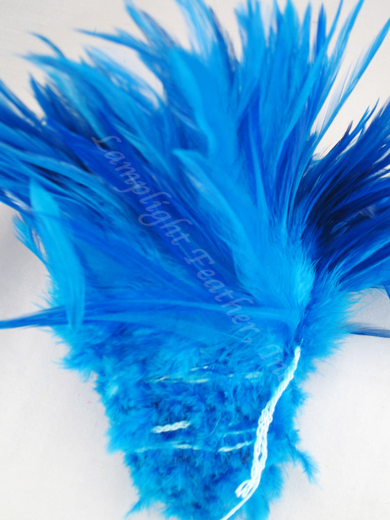 TURQUOISE Rooster Saddle Feathers 4 - 5 Inch Per ounce