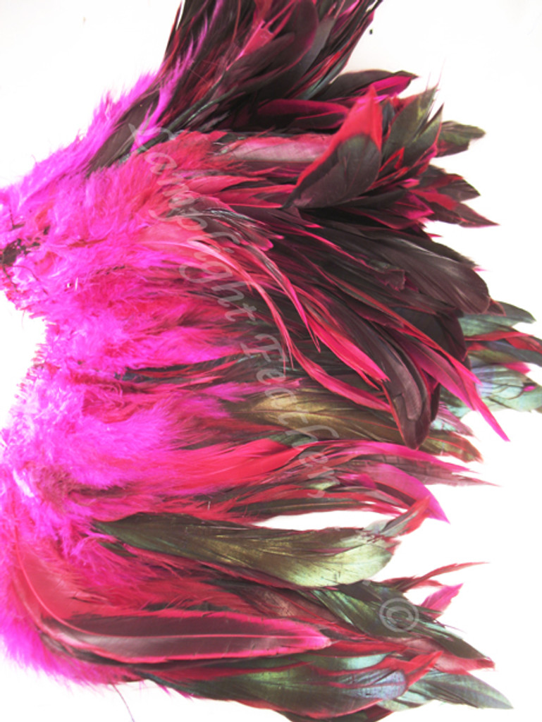 Hot Pink Rooster Feathers Half Bronze Schlappen