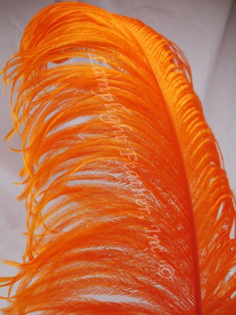 Orange Ostrich Feather Plume Premium Large 22-28 inch per Each (owpora)