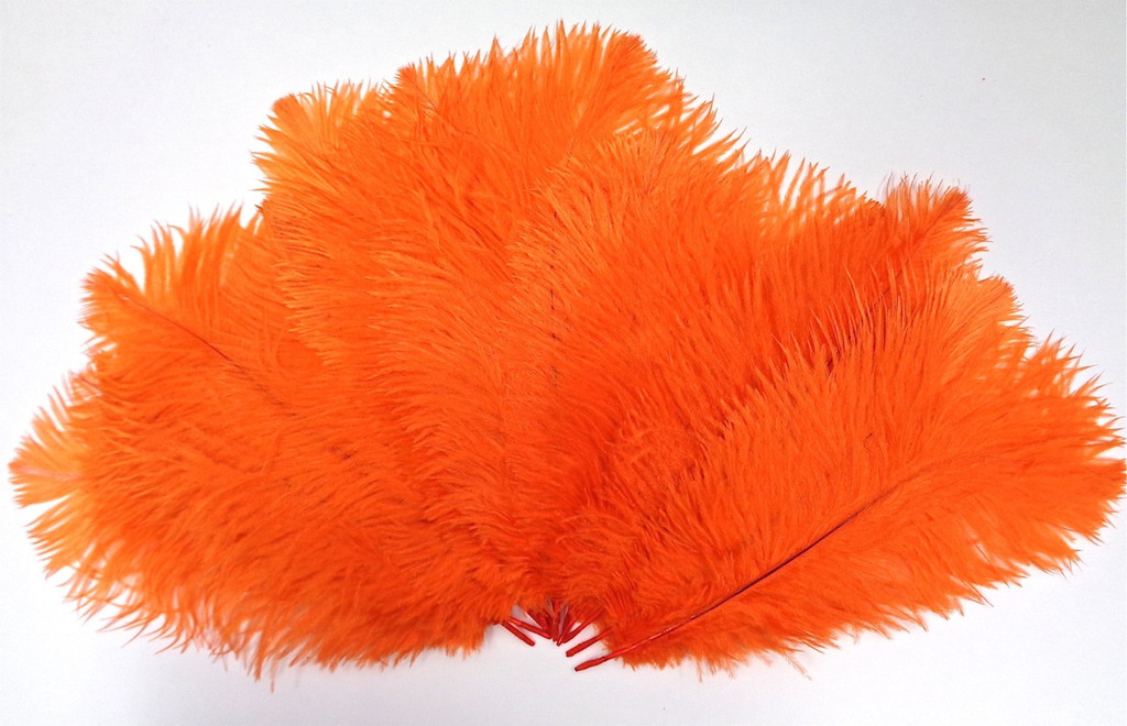 Orange Ostrich Feather Seconds 12-16 per 6 B