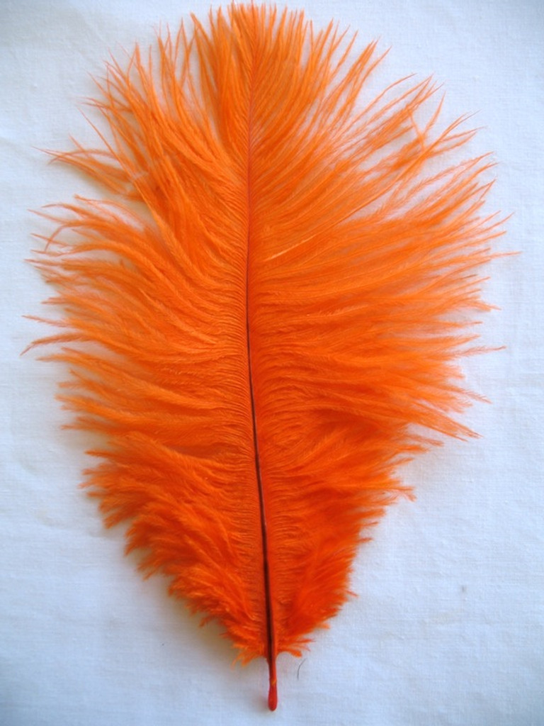 Orange Ostrich Feather Seconds 12-16 per 6