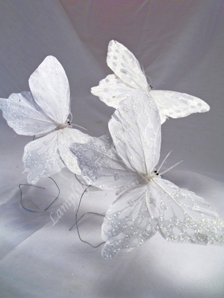 Small White Monarch Butterflies 2.75 inch size 