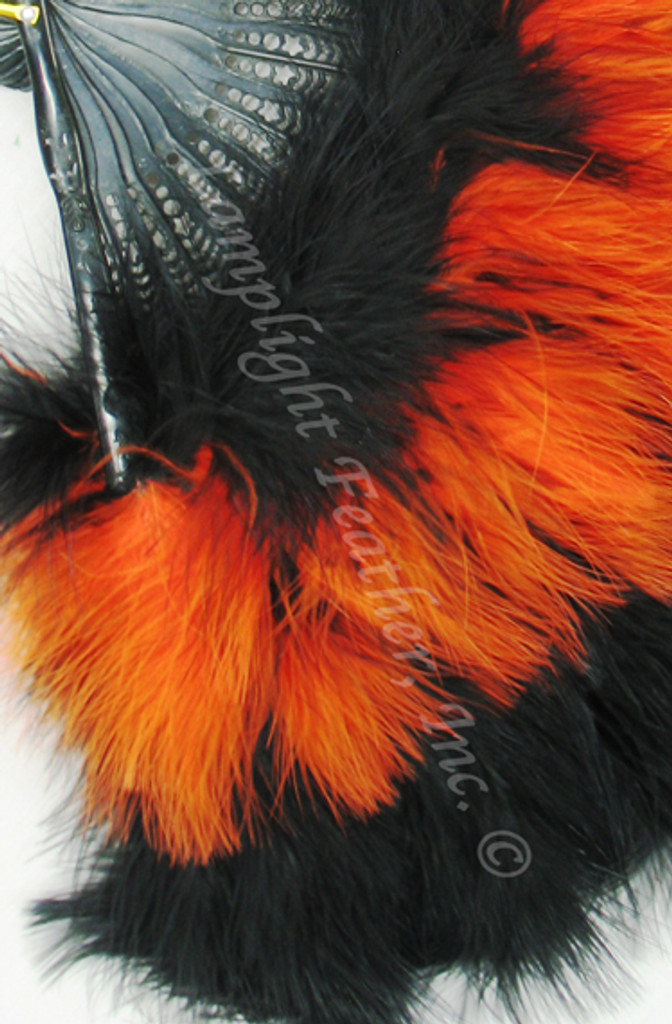 Feather Fan, Marabou, Black/Orange MIX, per Each